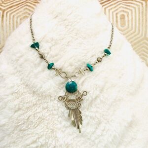 Boho Silver & Malachite Layering Necklace